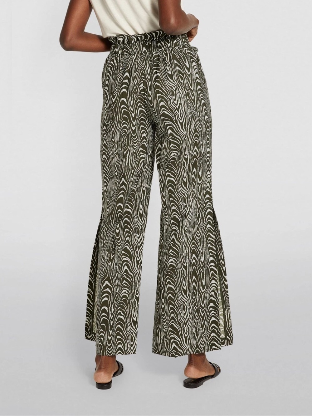 Jonathan Simkhai Moire Kinzley Printed Wide Leg Pants - Picture 2 of 6